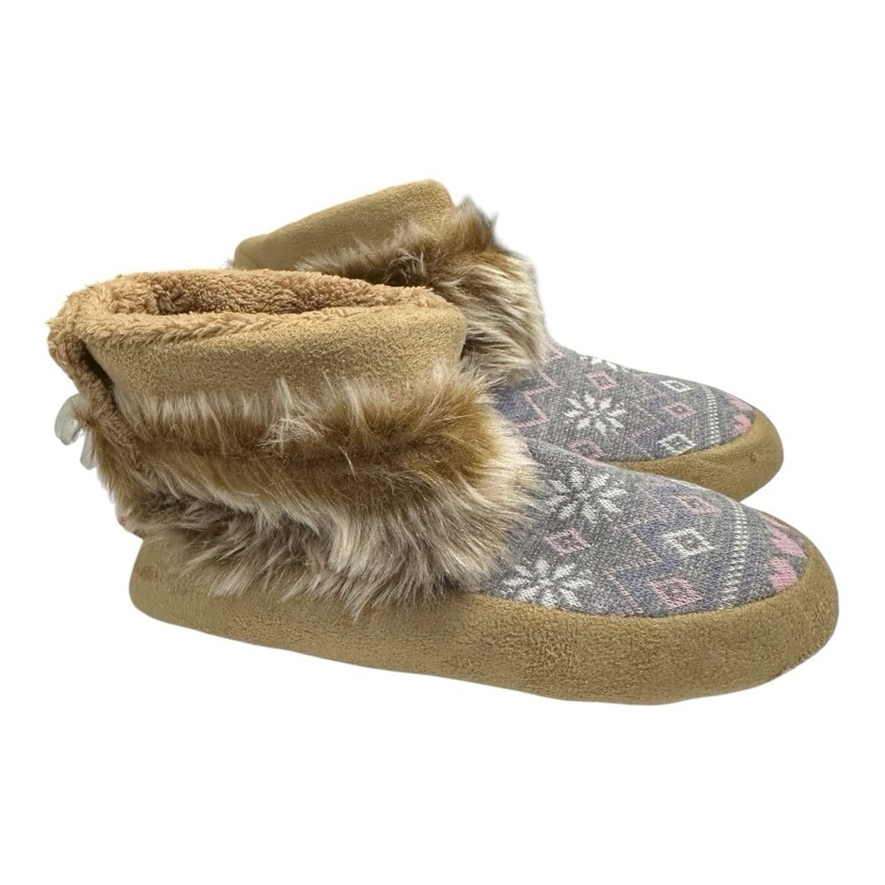 Joe Fresh Tan Faux Fur Slipper Boots Size 1